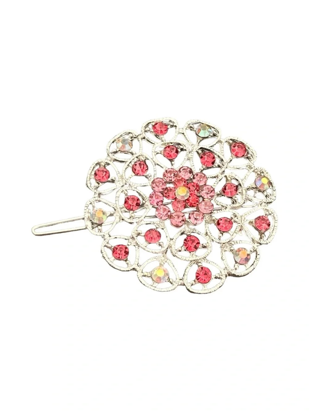 Pink Crystal Floral Hair Clip - Women's Jewelry FINAL PRICE DROP